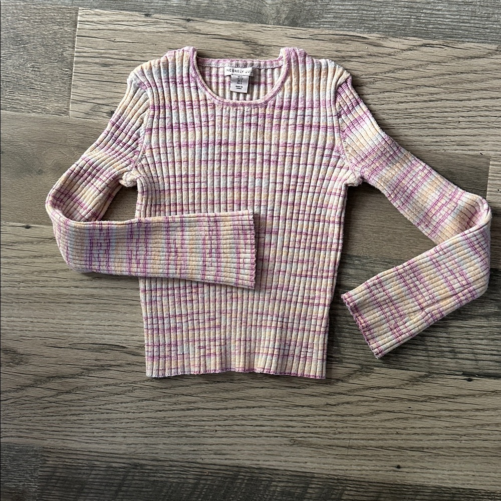 Sincerely‎ Jules Pastel Plaid Knit crop Top sweater women’s size small